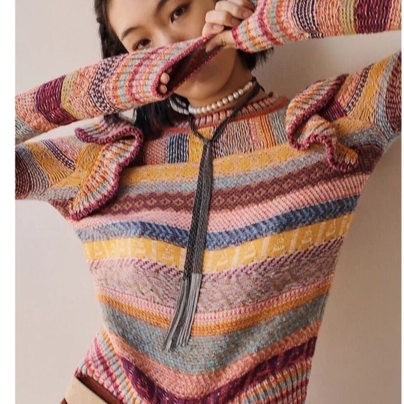 Anthropologie Pilcro Multicolor Lalala Sweater XL ( L ) - Picture 10 of 12